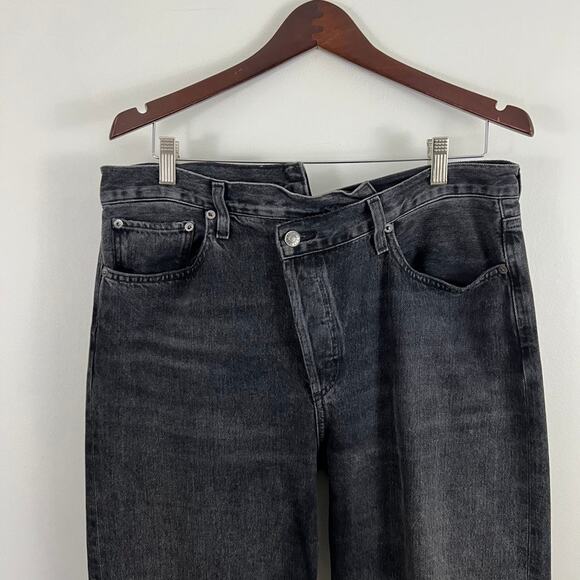 Agolde Criss Cross Straight Jeans Black Women Size 30 - Picture 8 of 11